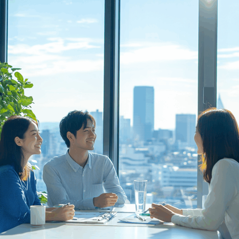 abbarel_ceo_side_profile_shot_of_young_Japanese_professionals_w_a9af54cf-c3ad-408b-b912-b7ccd0d5a98f
